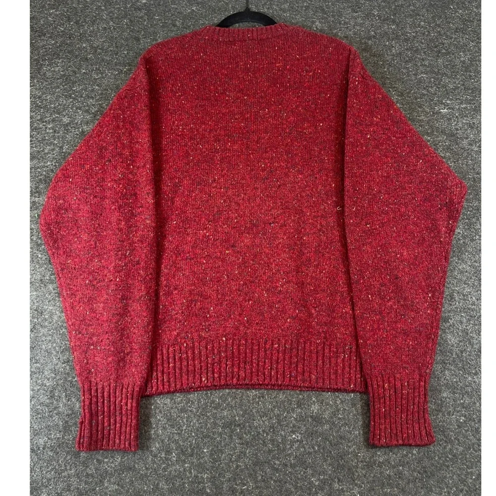 VINTAGE Pendleton Sweater Mens Large Red Crewneck Virgin Wool Minimalist Preppy